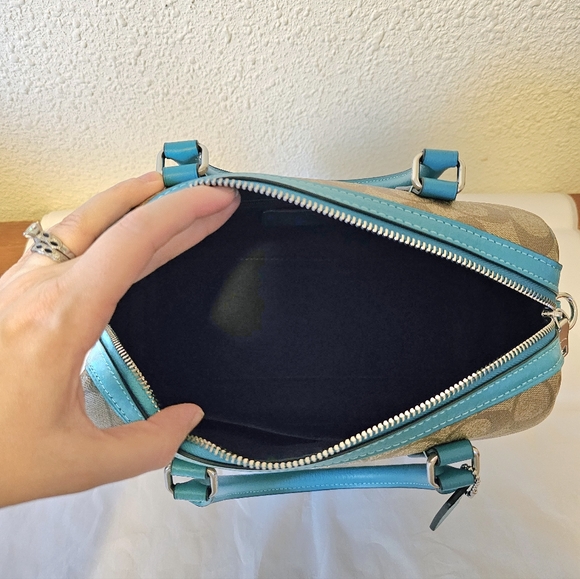 Rowan Satchel In Signature Canvas/Teal with matching wallet - Picture 8 of 9